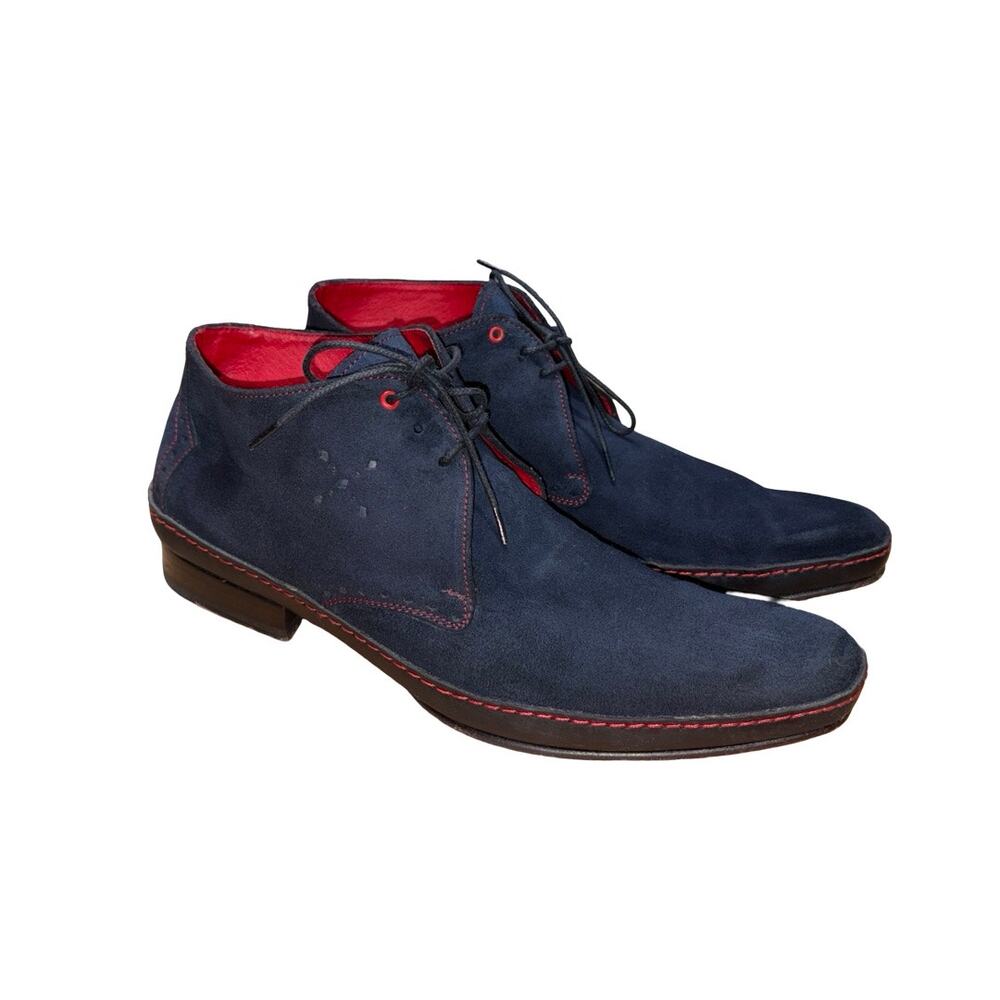 Jeffery West Dexter 'Masuka' Plain Front Blue Suede Chukka Boots Size: 11 - Picture 2 of 8